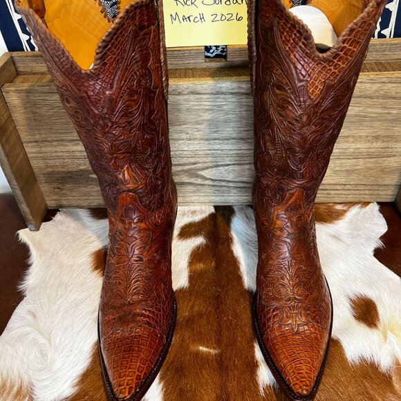 Stallion Goblin Majestic Full Nile Croc. Center Cut w/Tooled Overlays size 11D main image 16